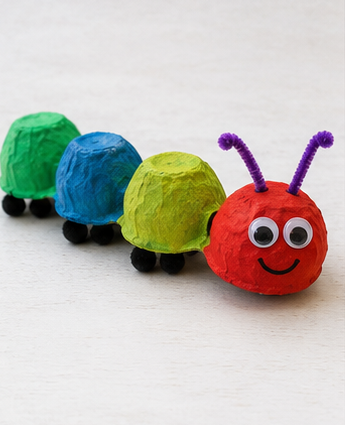 Finished Egg-Carton Caterpillar