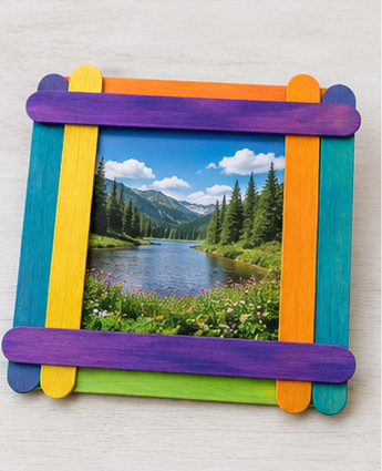 Finished Popsicle-Stick Picture Frame
