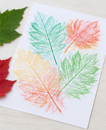 Finished Leaf-Rubbing Nature Art