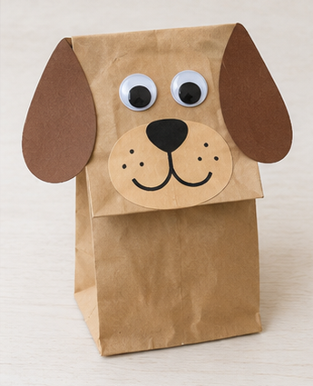 Finished Paper-Bag Animal Puppet