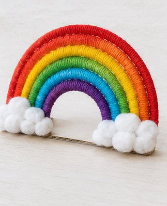 Finished Yarn-Wrapped Rainbow