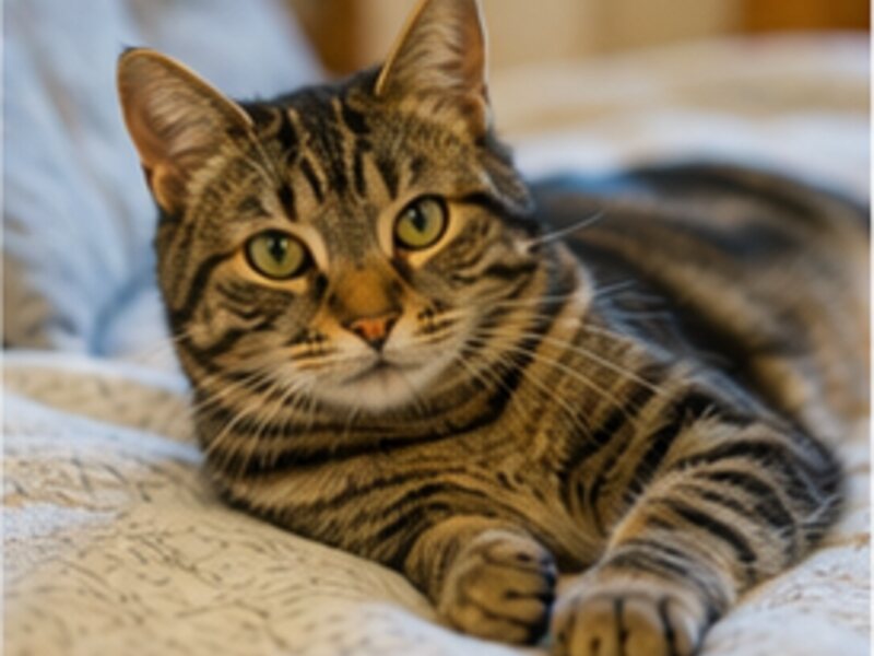 Cozy tabby cat