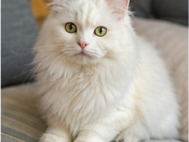 Fluffy white cat