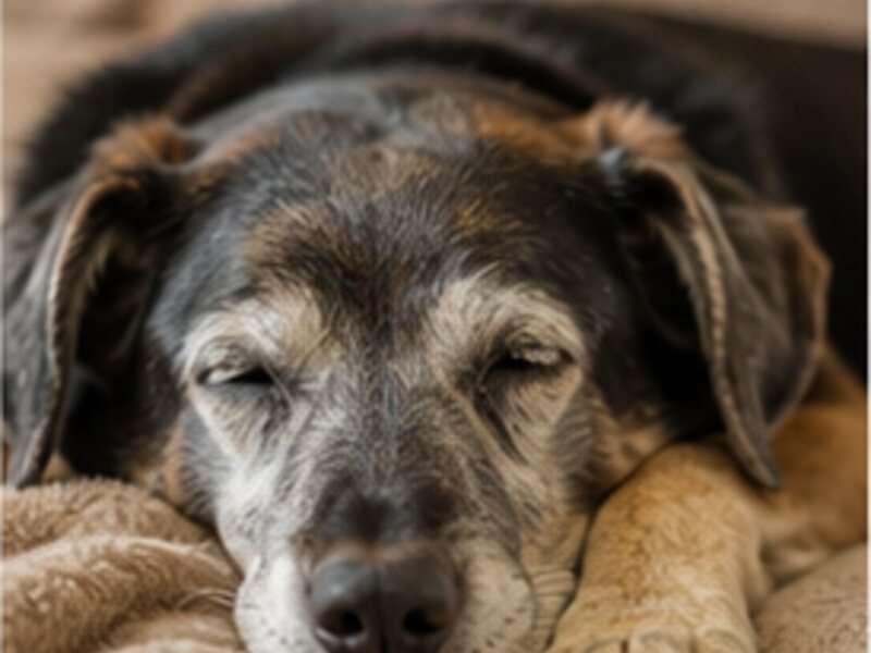 Sleepy senior dog